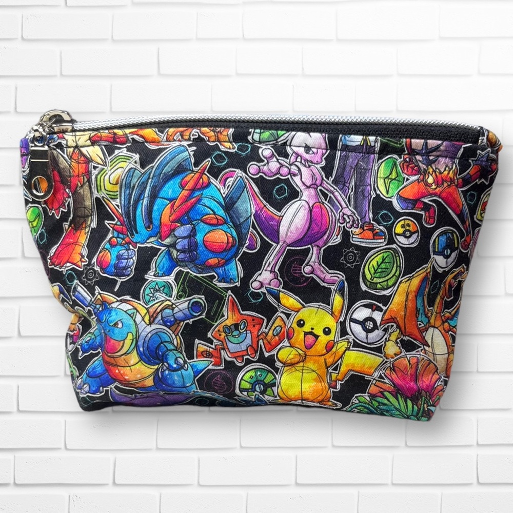 Pokémon Themed Zipper Pouch Cosmetic Bag Handmade NEW